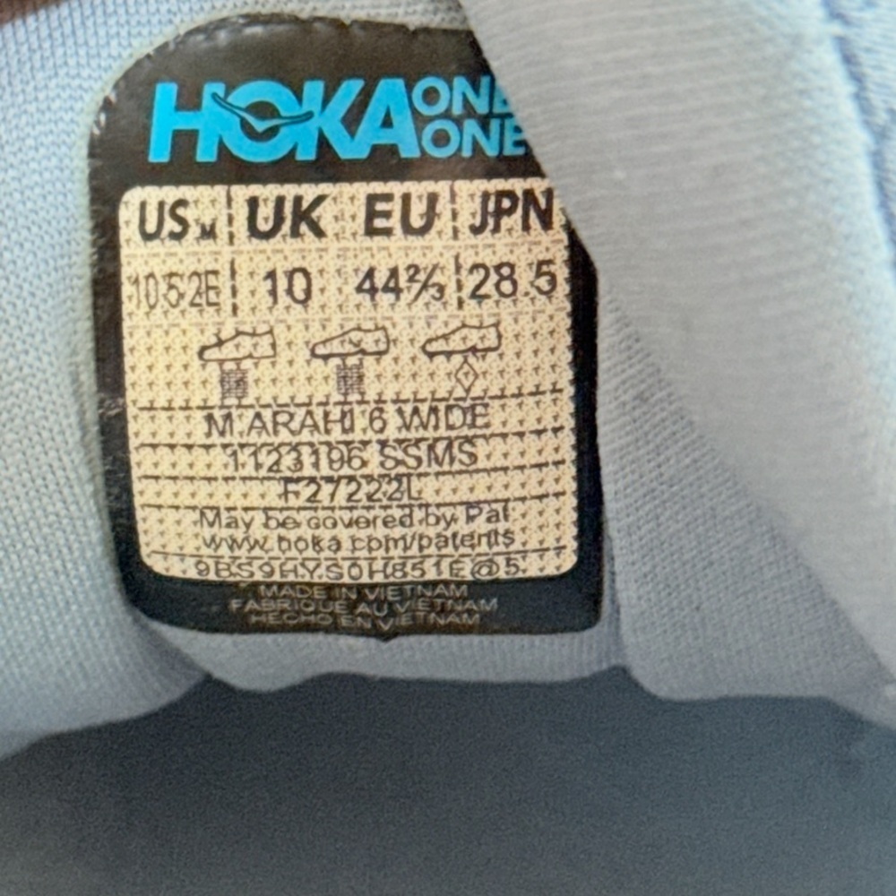 Hoka One One Men’s Arahi 6 1123194 SSMS Blue Running Shoes Sneakers Size 10.5D - Picture 7 of 8